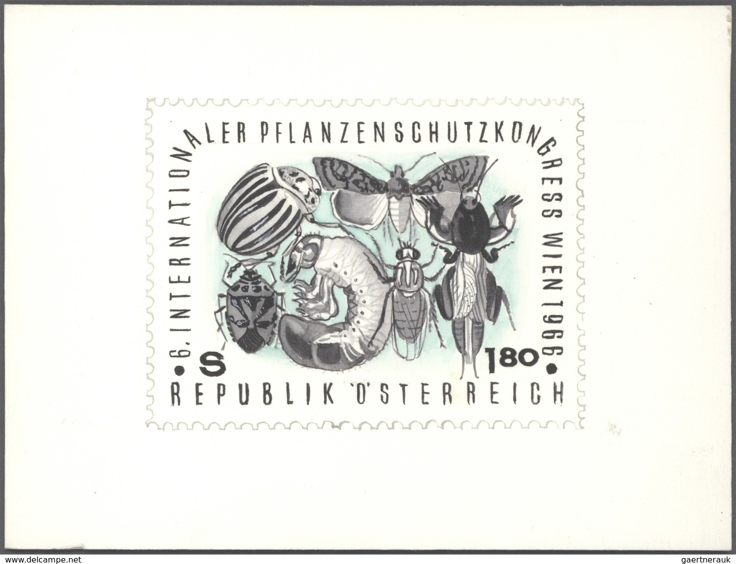 Thematik: Tiere-Insekten / Animals-insects: 1967, Austria. Group Of 7 Different, Original Artist's P - Other & Unclassified