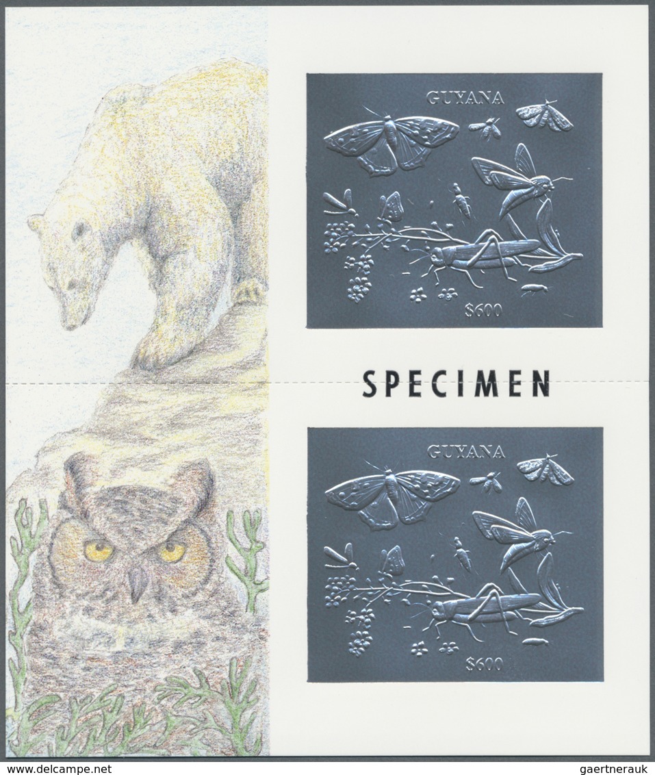 ** Thematik: Tiere-Insekten / animals-insects: 1994, Fauna GOLD and SILVER miniature sheets set of four