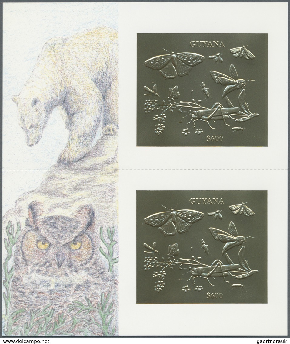 ** Thematik: Tiere-Insekten / animals-insects: 1994, Fauna GOLD and SILVER miniature sheets set of four