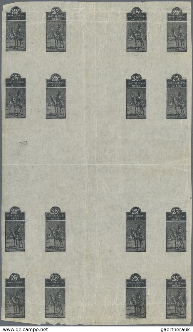 (*) Thematik: Tiere-Kamele / Animals-camels: 1914/1917 (ca), Haut Senegal. Crossed Gutter Sheet Of 16 Es - Andere & Zonder Classificatie