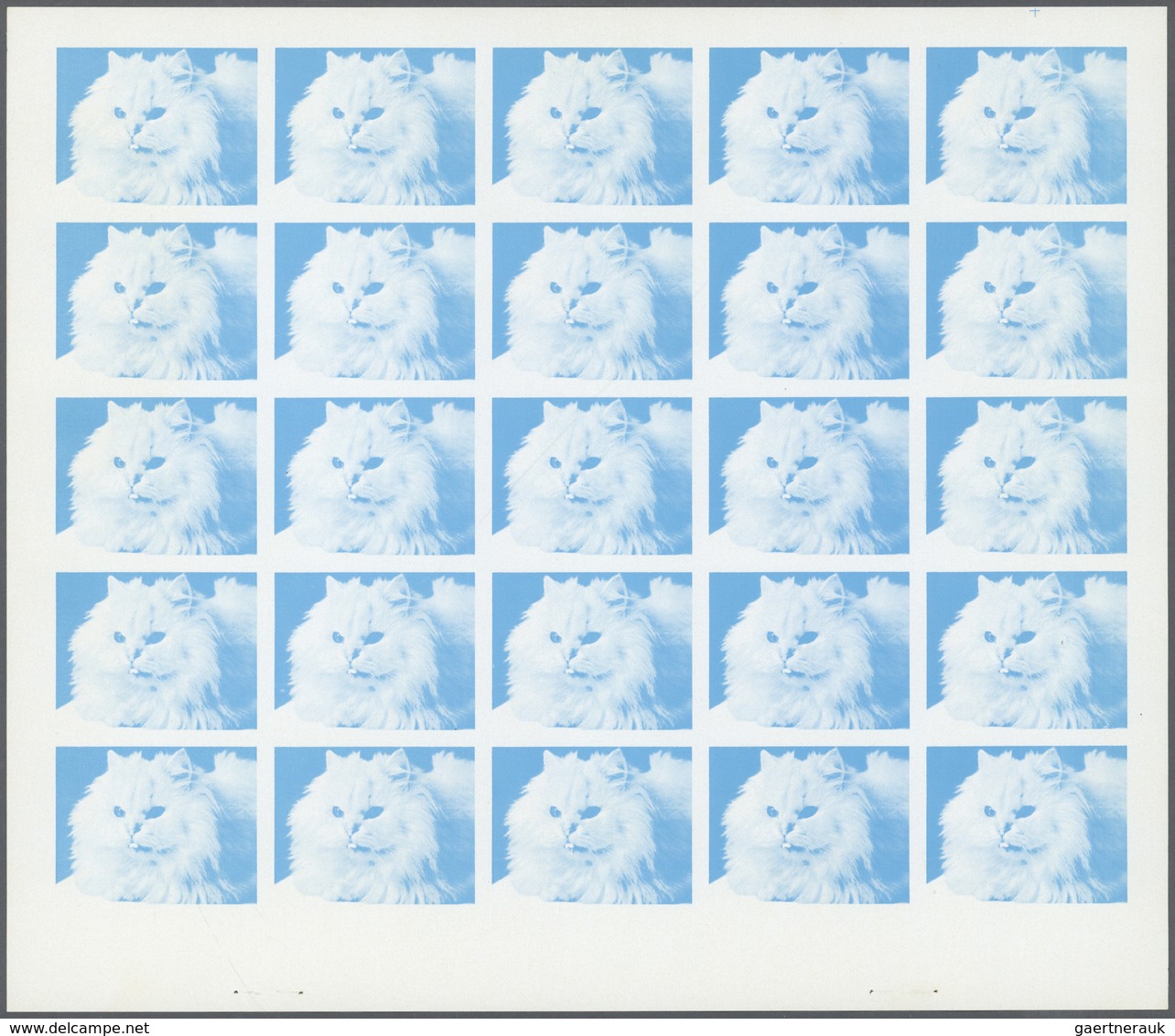 ** Thematik: Tiere-Katzen / animals-cats: 1972. Sharjah. Progressive proof (7 phases) in complete sheet