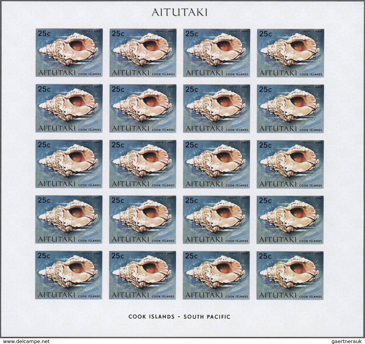 ** Thematik: Tiere-Meerestiere-Muscheln / Animals-sea Animals-shells: 1974, AITUTAKI: Sea-shells Comple - Schelpen