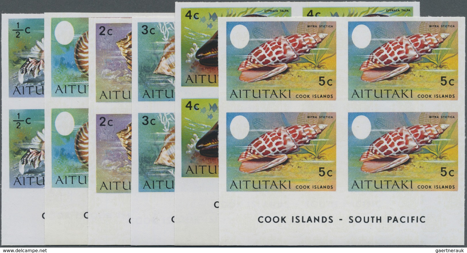 ** Thematik: Tiere-Meerestiere-Muscheln / Animals-sea Animals-shells: 1974, AITUTAKI: Sea-shells Comple - Coneshells