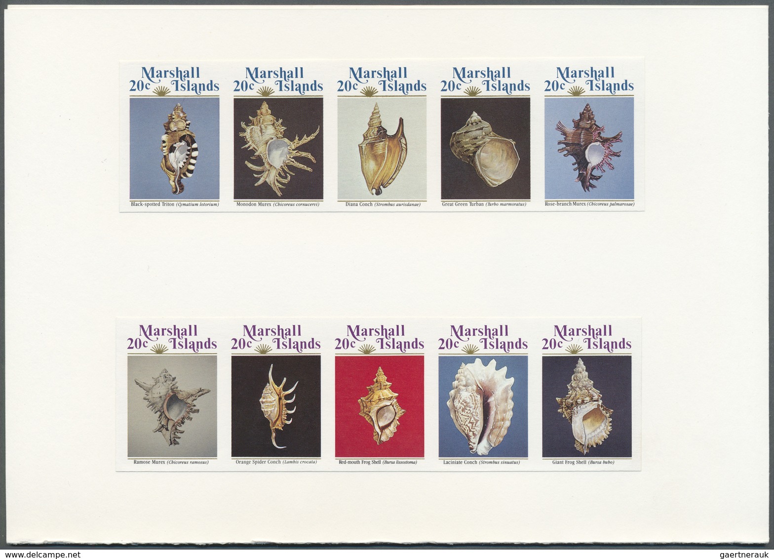 Thematik: Tiere-Meerestiere-Muscheln / Animals-sea Animals-shells: 1985/1986, Marshall Islands. Impe - Coquillages