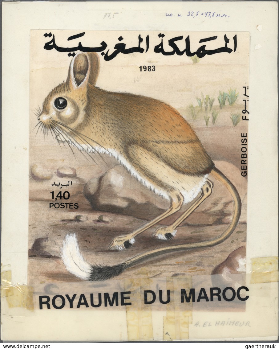 Thematik: Tiere-Nagetiere / Animals-rodents: 1984, Marokko, 1.40 Dh. Wüstenspringmaus (Jaculus Jacul - Knaagdieren