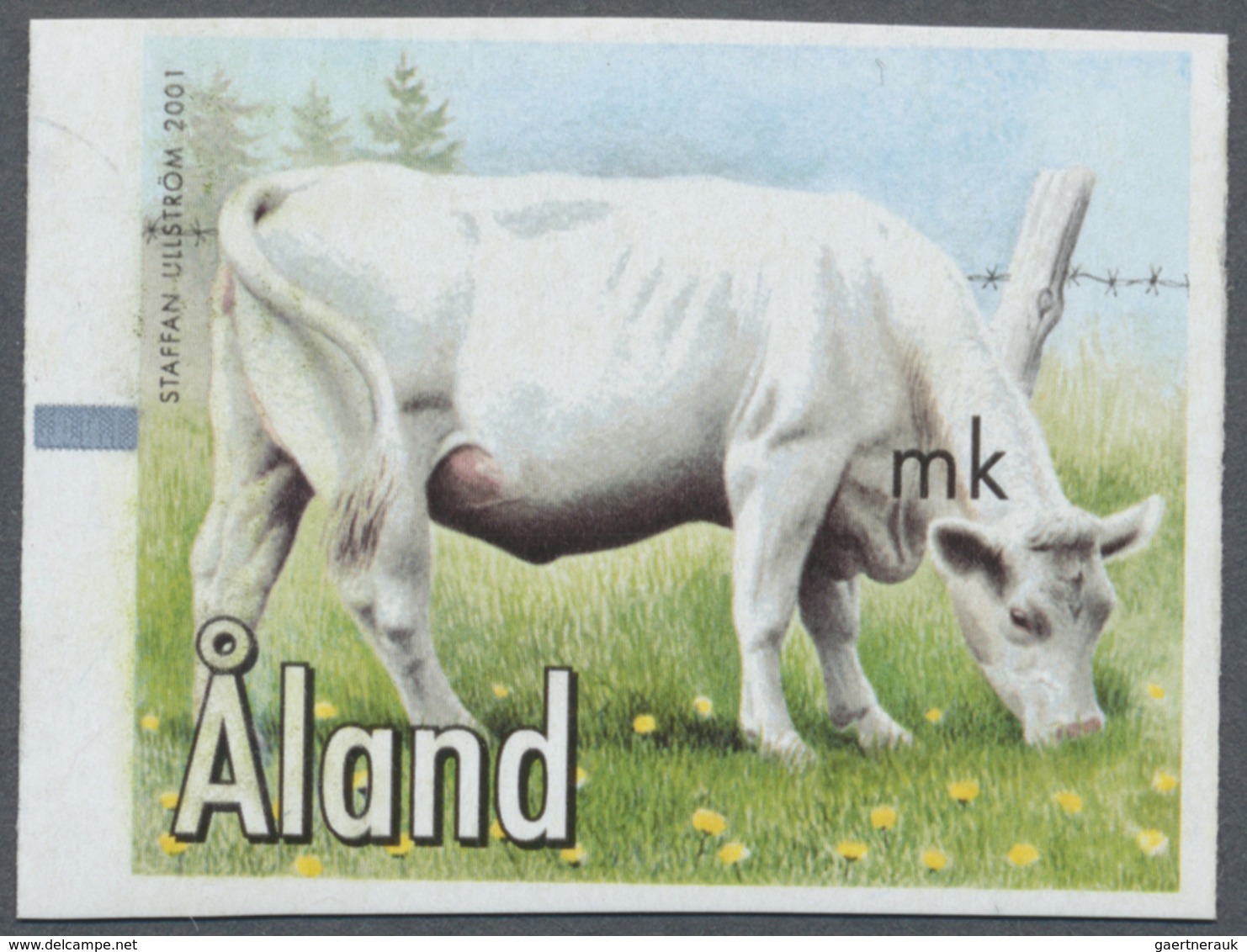 ** Thematik: Tiere-Nutztiere / Animals-farm Animals: 2001, Aland Machine Labels, Design "Cow" Without I - Autres & Non Classés