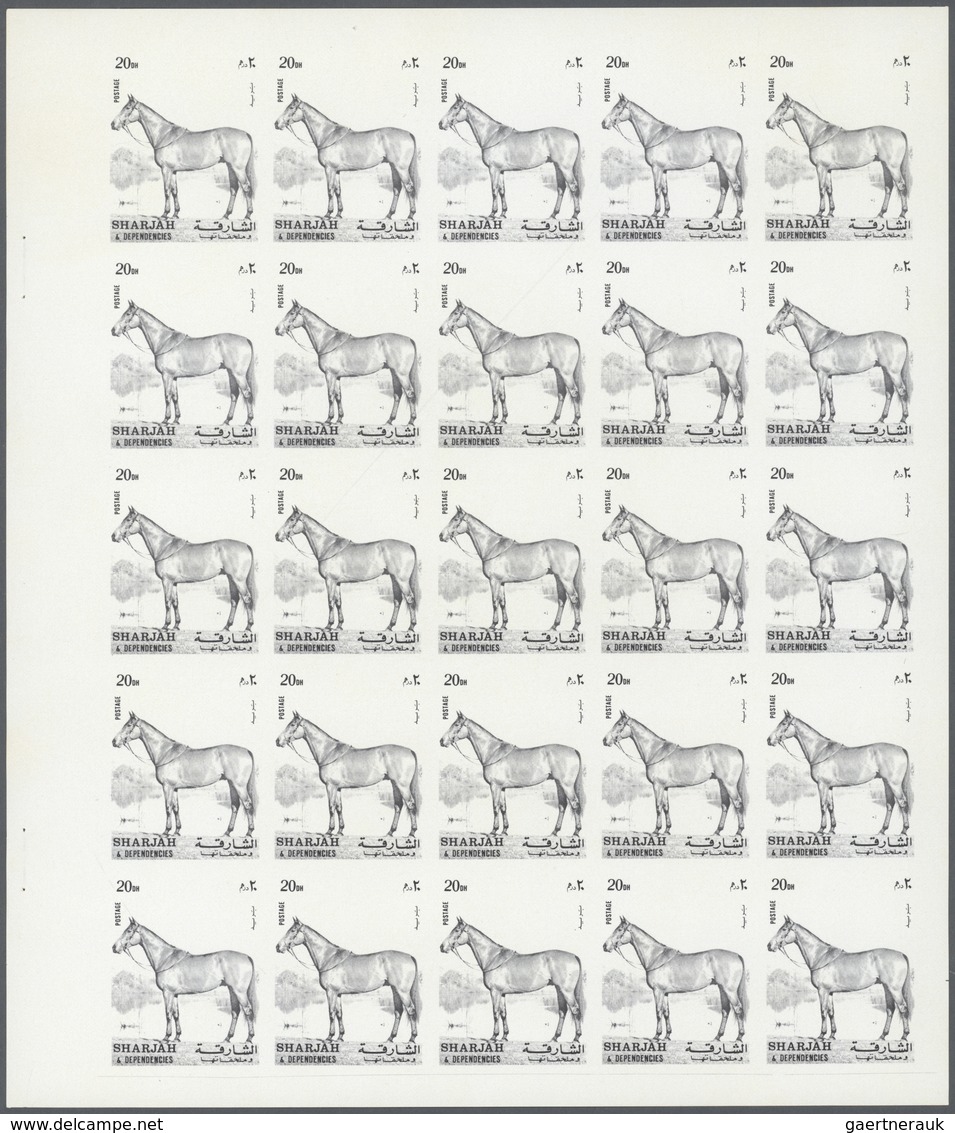 ** Thematik: Tiere-Pferde / Animals-horses: 1972. Sharjah. Progressive Proof (6 Phases) In Complete She - Chevaux