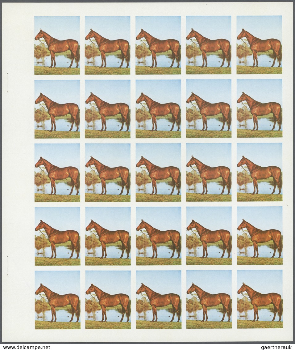 ** Thematik: Tiere-Pferde / Animals-horses: 1972. Sharjah. Progressive Proof (6 Phases) In Complete She - Chevaux