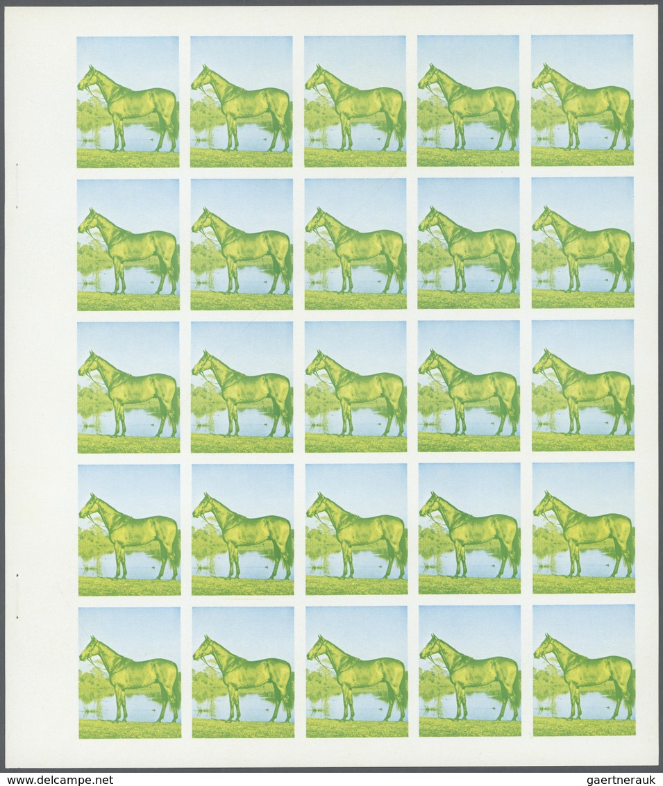 ** Thematik: Tiere-Pferde / Animals-horses: 1972. Sharjah. Progressive Proof (6 Phases) In Complete She - Chevaux