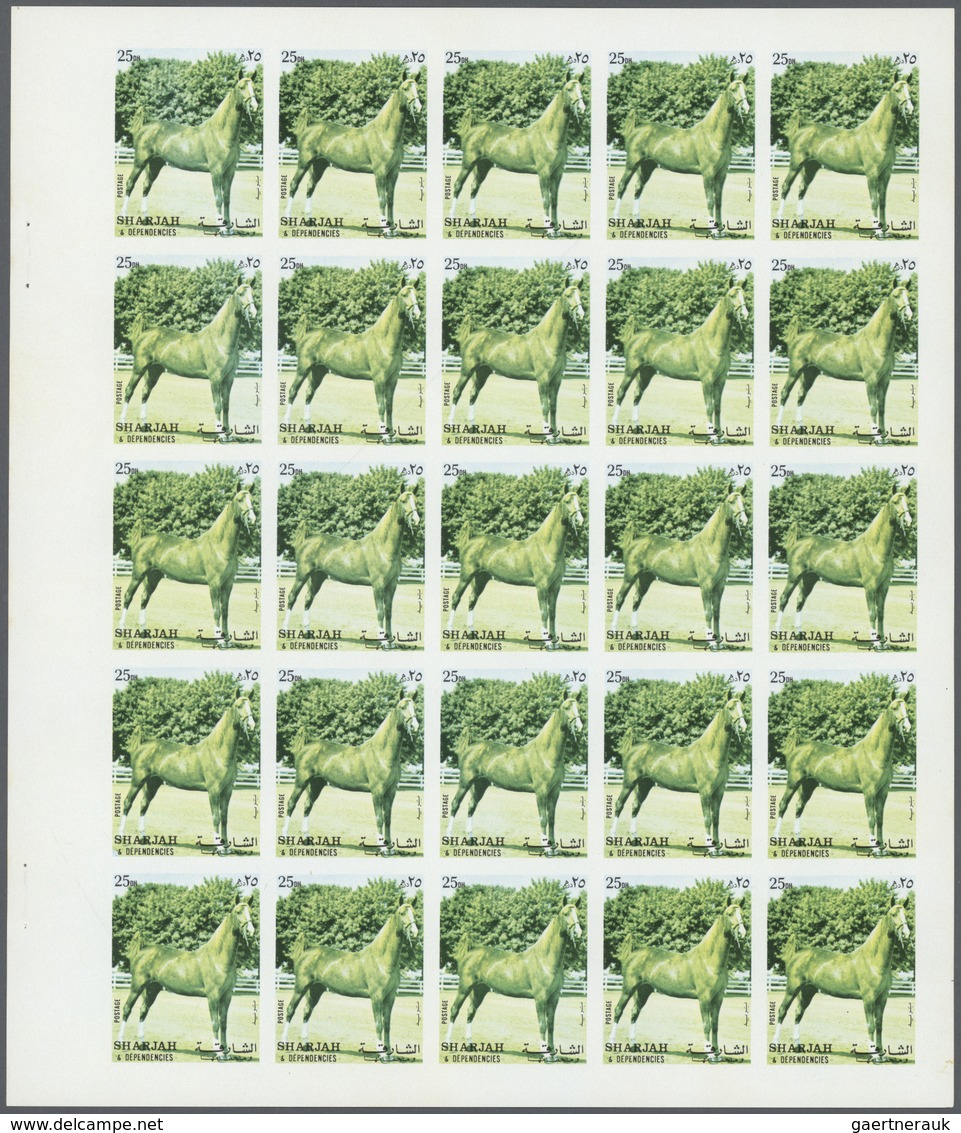 ** Thematik: Tiere-Pferde / Animals-horses: 1972. Sharjah. Progressive Proof (6 Phases) In Complete She - Chevaux