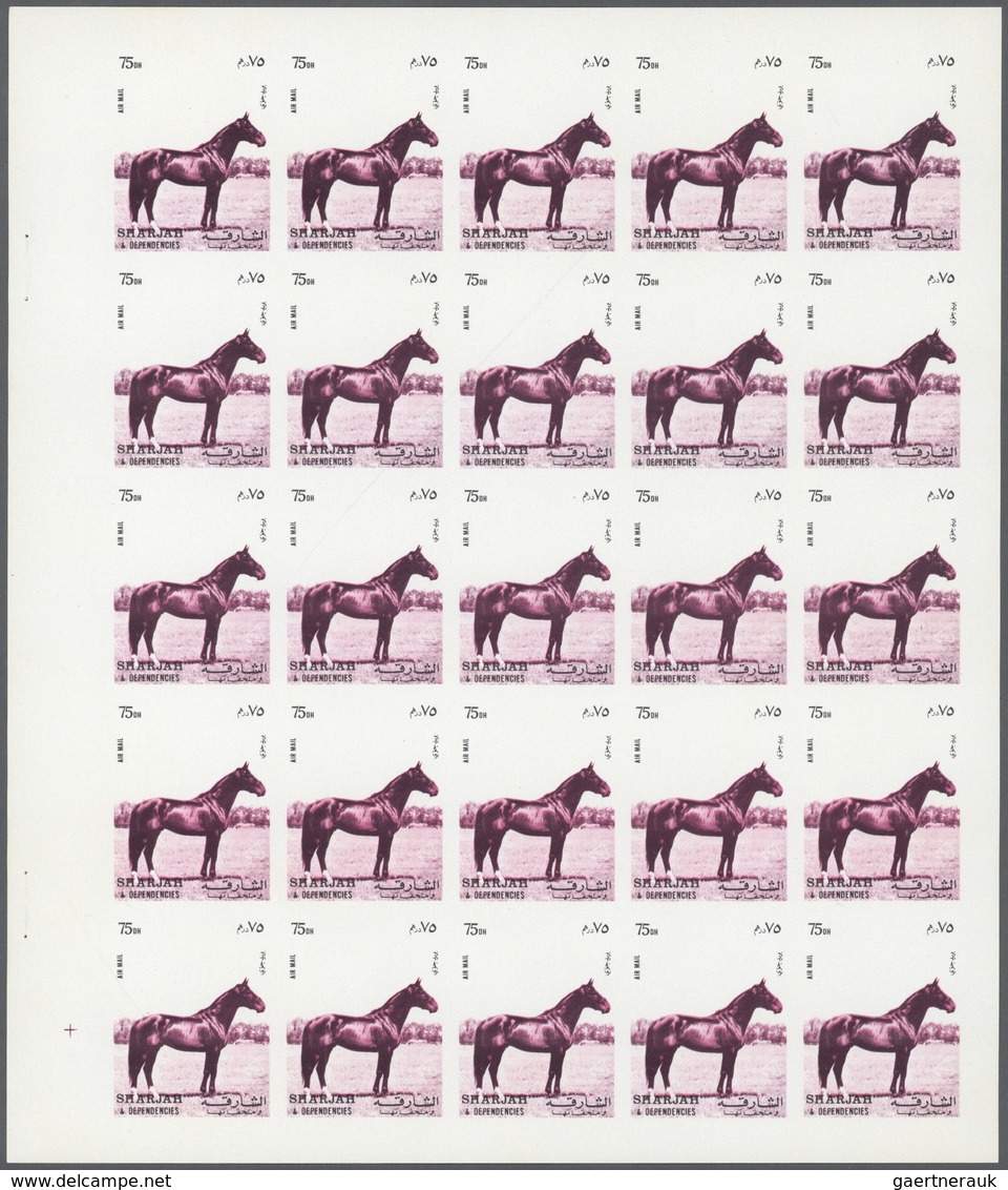 ** Thematik: Tiere-Pferde / Animals-horses: 1972. Sharjah. Progressive Proof (6 Phases) In Complete She - Chevaux