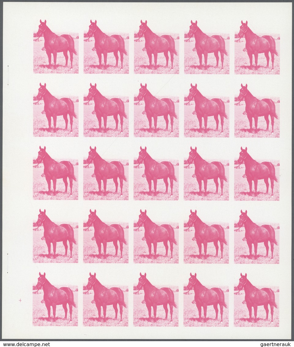 ** Thematik: Tiere-Pferde / Animals-horses: 1972. Sharjah. Progressive Proof (7 Phases) In Complete She - Chevaux