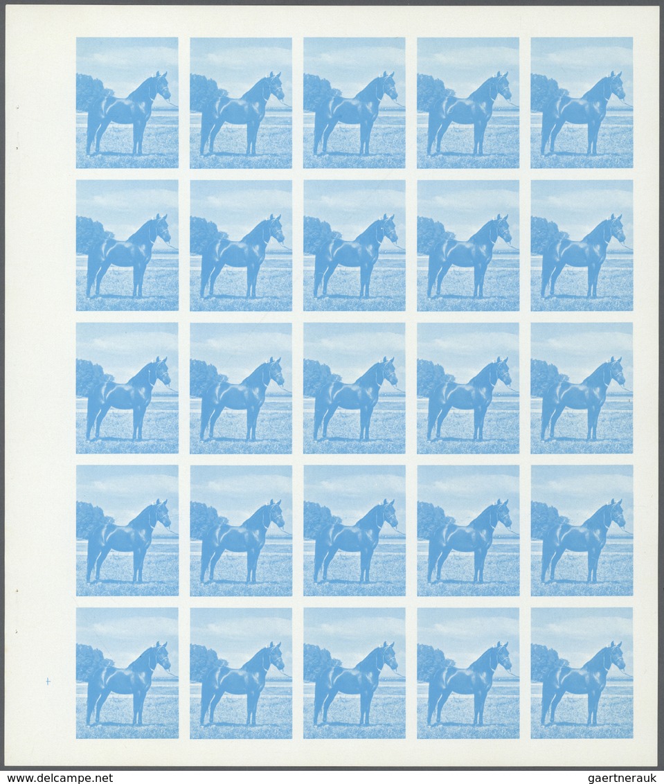 ** Thematik: Tiere-Pferde / Animals-horses: 1972. Sharjah. Progressive Proof (6 Phases) In Complete She - Chevaux