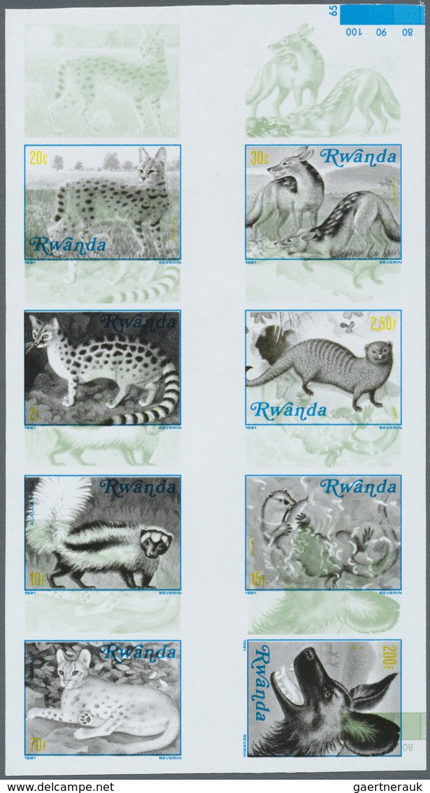 ** Thematik: Tiere-Raubtiere / Animals-predacious Cats: 1981, RUANDA: Carnivores Complete Set Of Eight - Autres & Non Classés