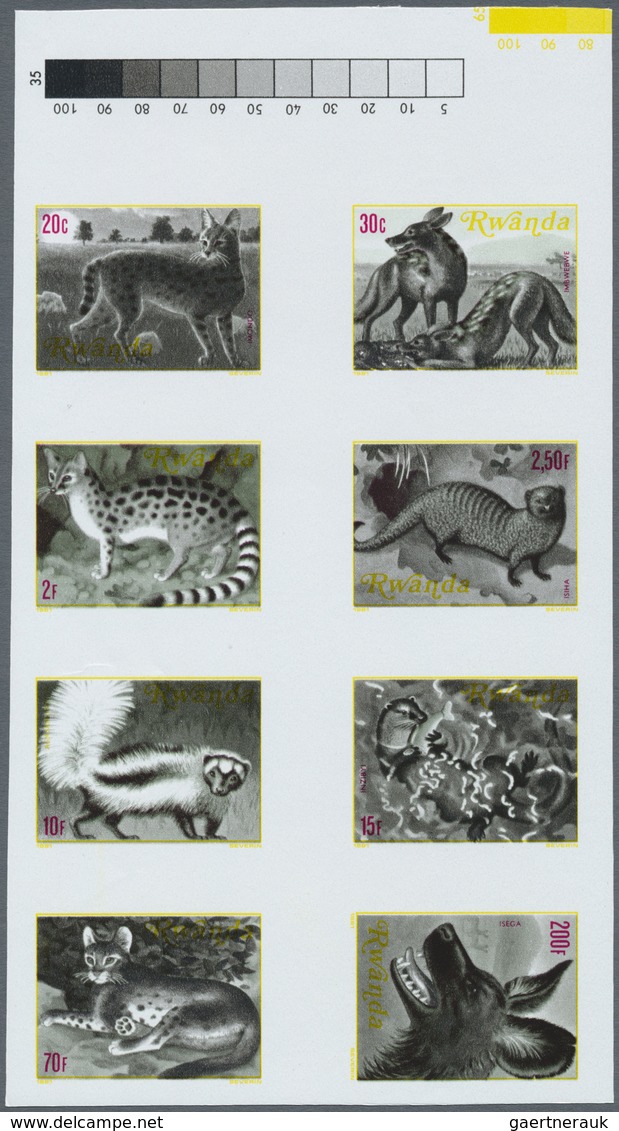 ** Thematik: Tiere-Raubtiere / Animals-predacious Cats: 1981, RUANDA: Carnivores Complete Set Of Eight - Autres & Non Classés