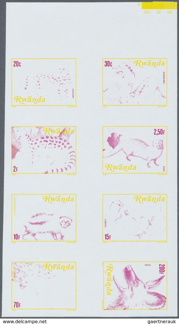 ** Thematik: Tiere-Raubtiere / Animals-predacious Cats: 1981, RUANDA: Carnivores Complete Set Of Eight - Autres & Non Classés