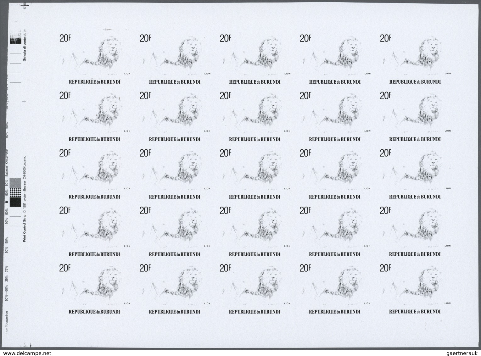 ** Thematik: Tiere-Raubtiere / Animals-predacious Cats: 1991, Burundi. Imperforate Progressive Proof (2 - Autres & Non Classés