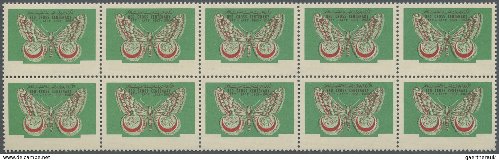 ** Thematik: Tiere-Schmetterlinge / Animals-butterflies: 1963, Dubai, 4np. Butterflies Perf. (Red Cross - Butterflies