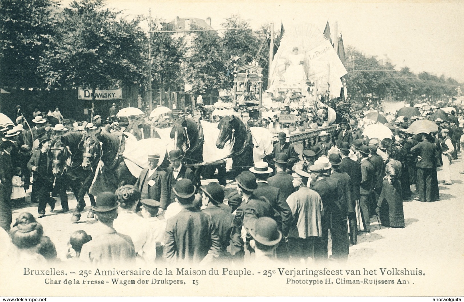 040/30  BRUXELLES  - Carte -  Vue  25è Anniversaire De La Maison Du Peuple - Char De La Presse. No 15 - Feiern, Ereignisse