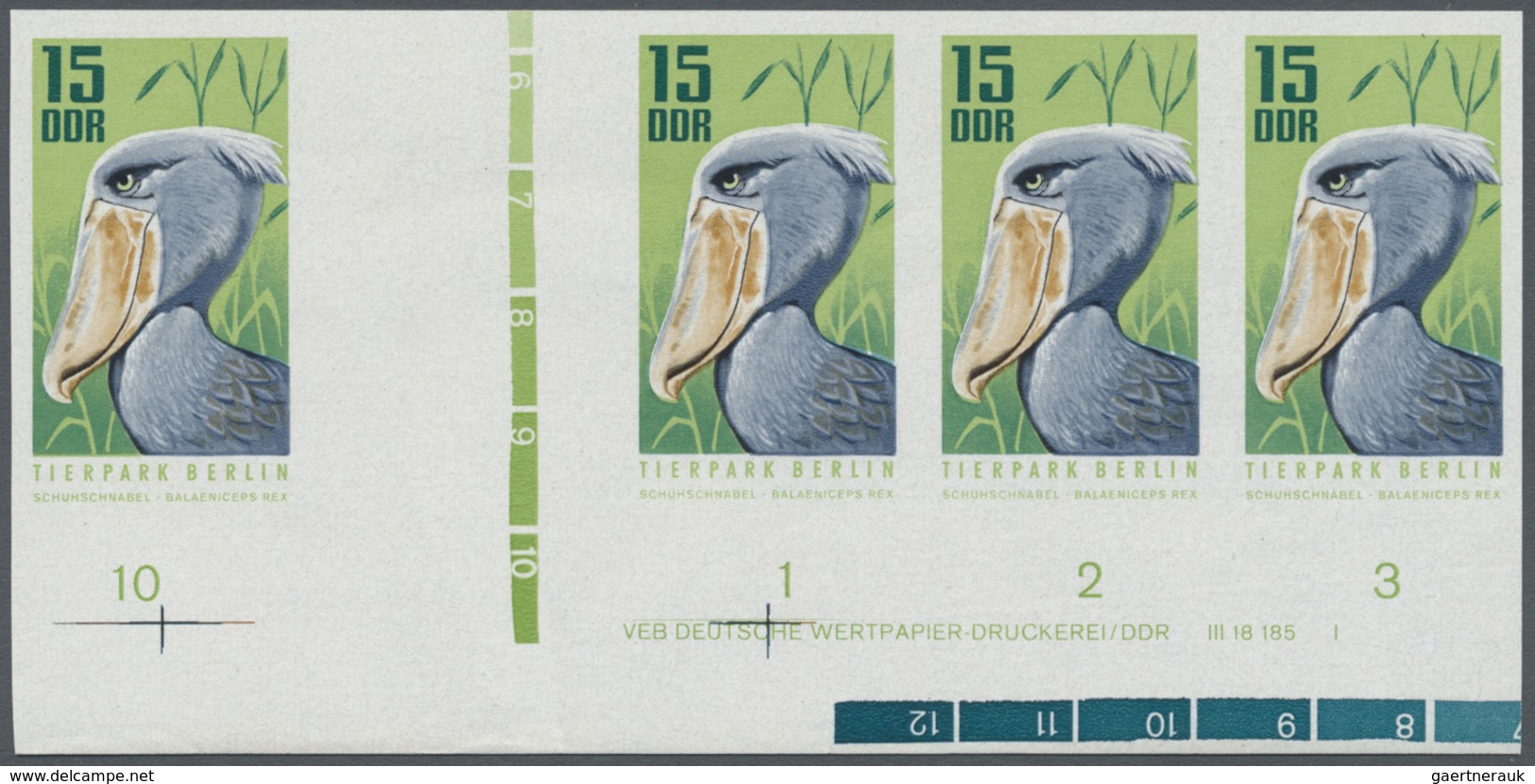 ** Thematik: Tiere-Vögel / Animals-birds: 1970, GDR. IMPERFORATE Horizontal Bottom Margined Strip Of 4 - Autres & Non Classés
