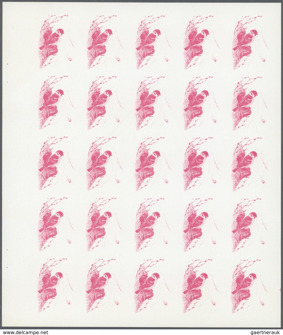 ** Thematik: Tiere-Vögel / Animals-birds: 1972. Sharjah. Progressive Proof (6 Phases) In Complete Sheet - Autres & Non Classés