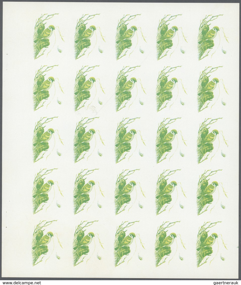 ** Thematik: Tiere-Vögel / Animals-birds: 1972. Sharjah. Progressive Proof (6 Phases) In Complete Sheet - Autres & Non Classés