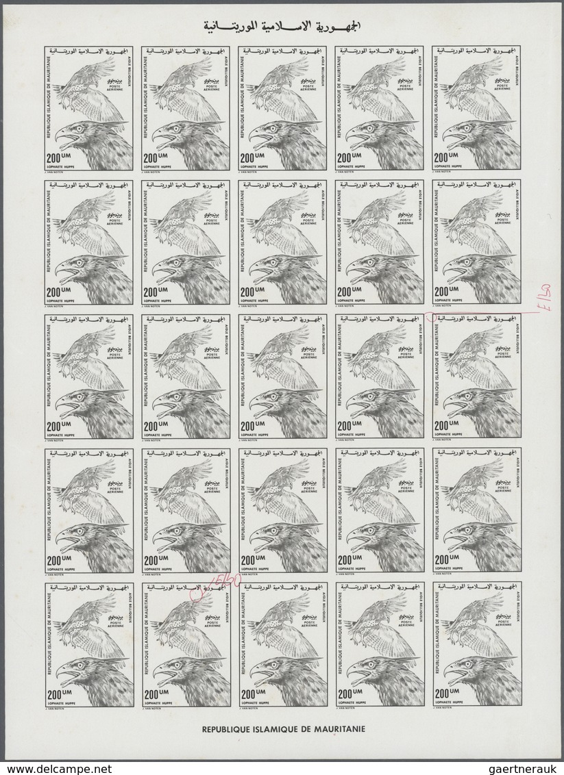 ** Thematik: Tiere-Vögel / Animals-birds: 1976, Mauritania, 6 Items, Progressive Plate Proofs For The 2 - Other & Unclassified