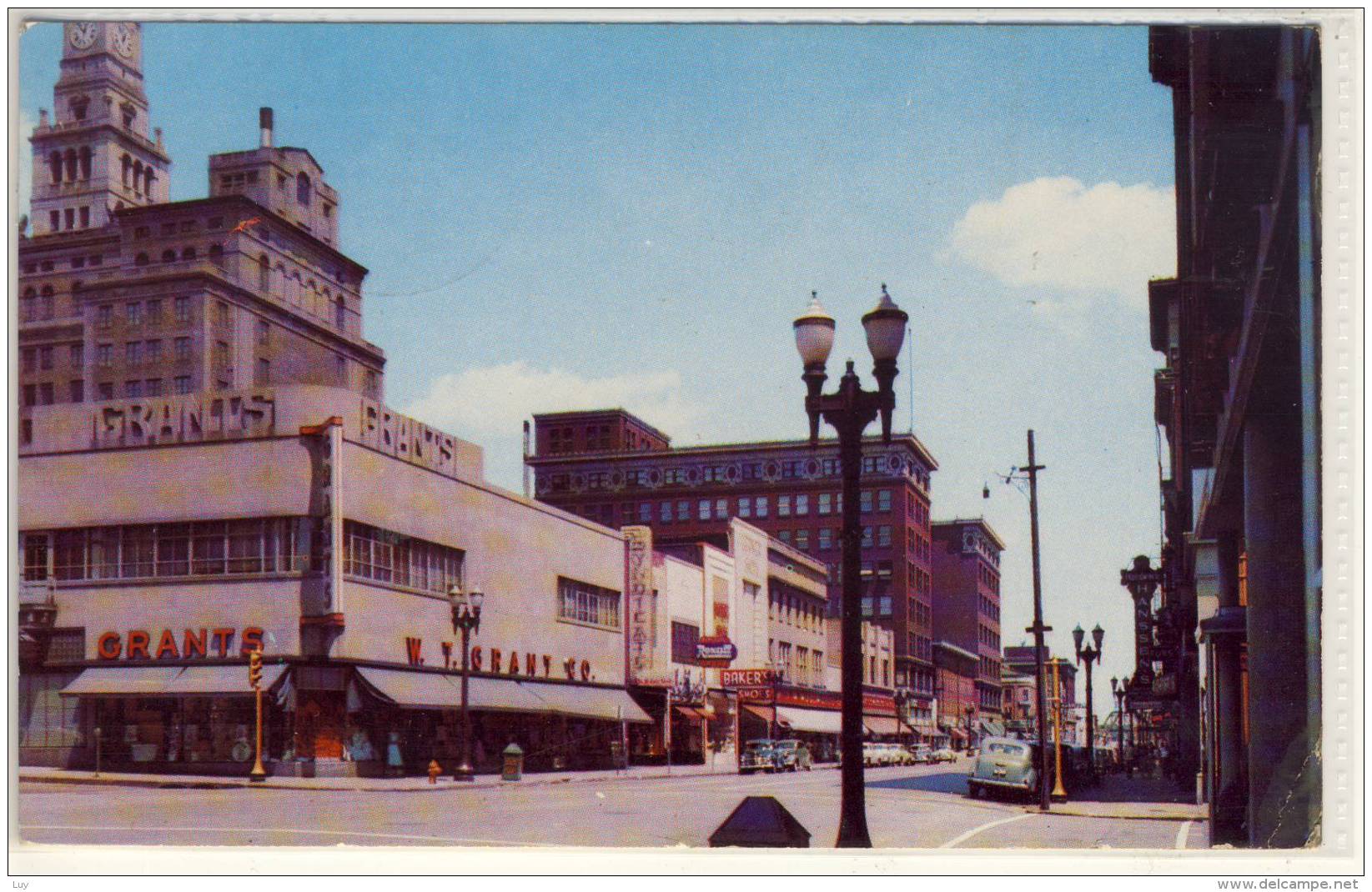 DAVENPORT IOWA SECOND STREET SHOPPING DISTRICT 1956 AIR MAIL - Davenport