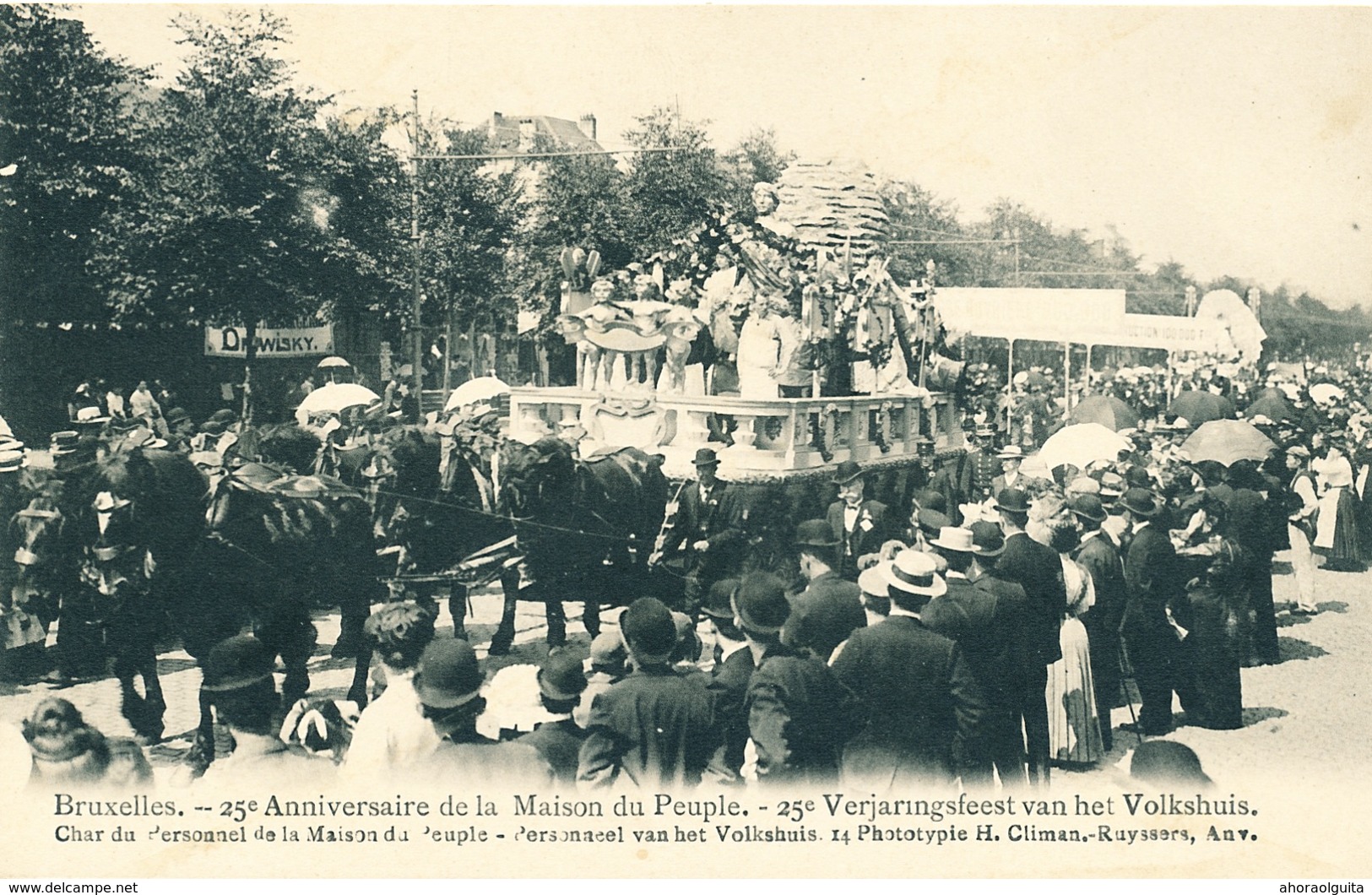 044/30  BRUXELLES  - Carte -  Vue  25è Anniversaire De La Maison Du Peuple - Char Du Personnel De La Maison Du P. No 14 - Feste, Eventi