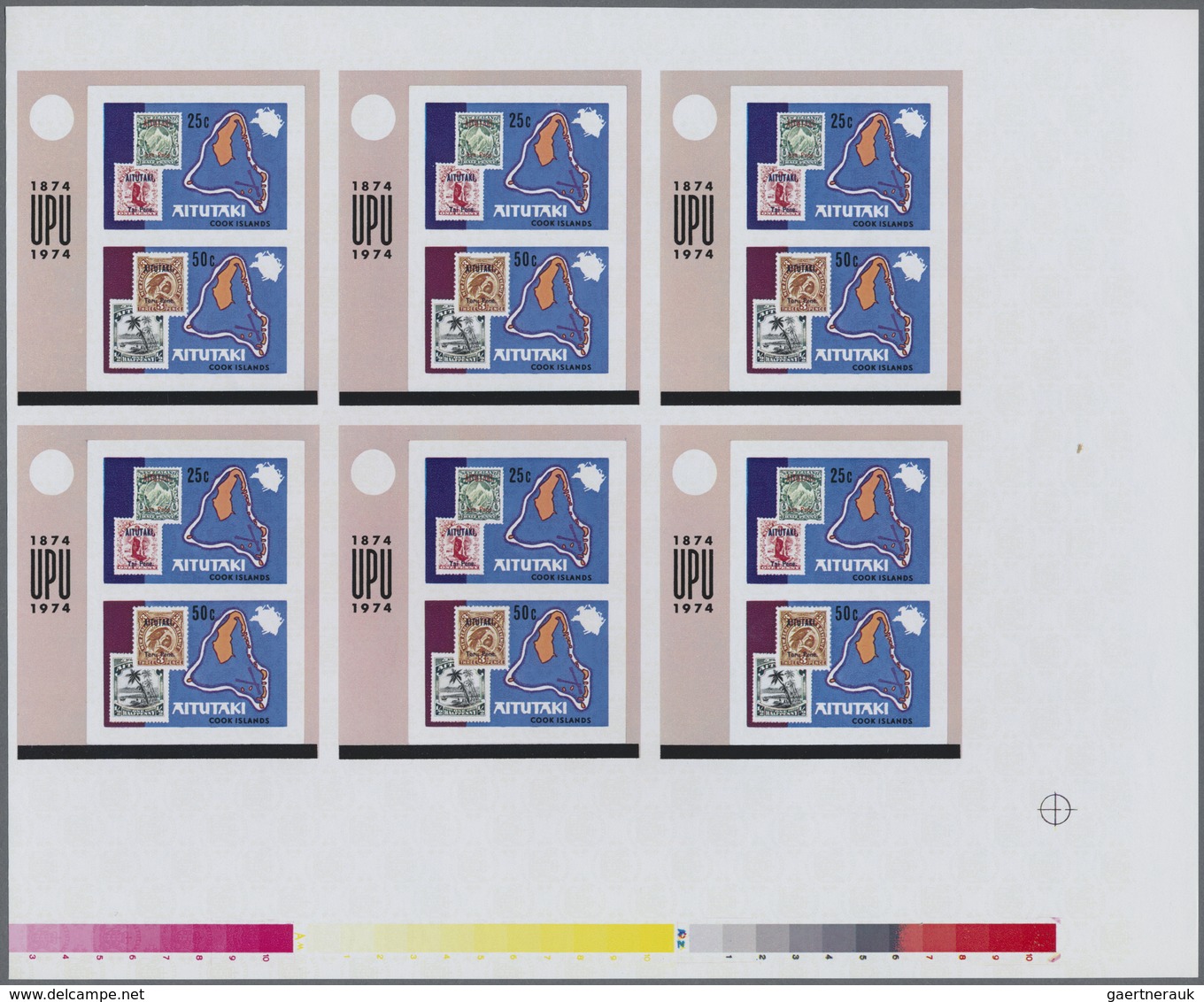 ** Thematik: UPU / United Postal Union: 1974, AITUTAKI: Centenary Of United Postal Union (UPU) Miniatur - U.P.U.