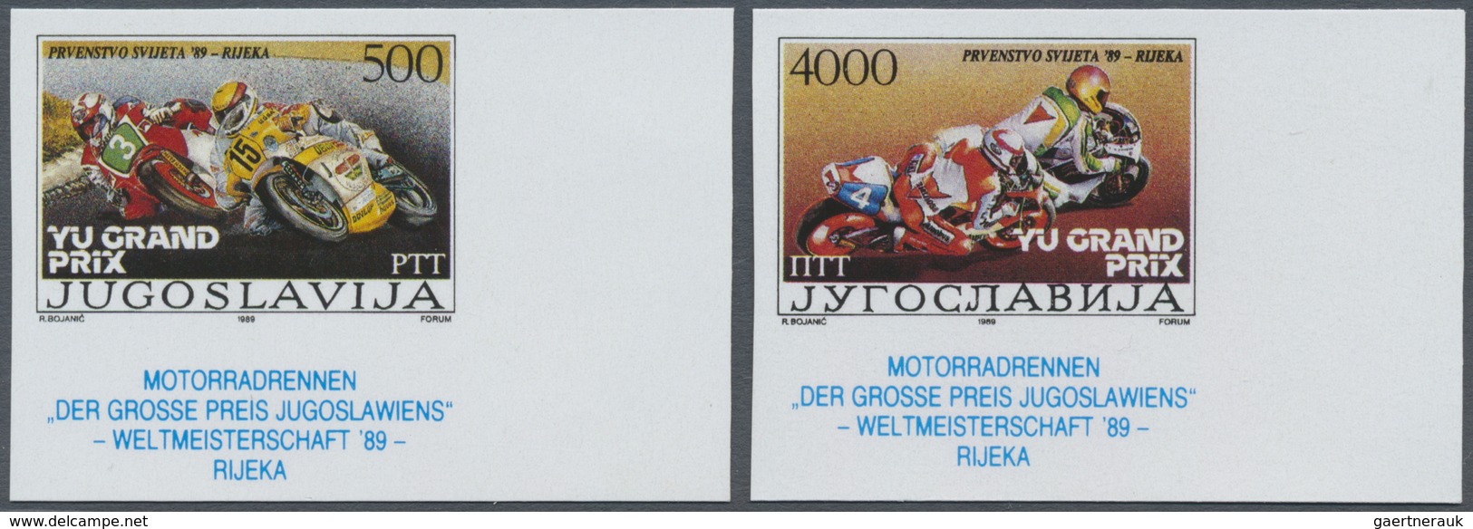 ** Thematik: Verkehr-Motorrad  / Traffic-motorcycle: 1989, JUGOSLAWIEN: Motorrad-Weltmeisterschaftsläuf - Motorfietsen