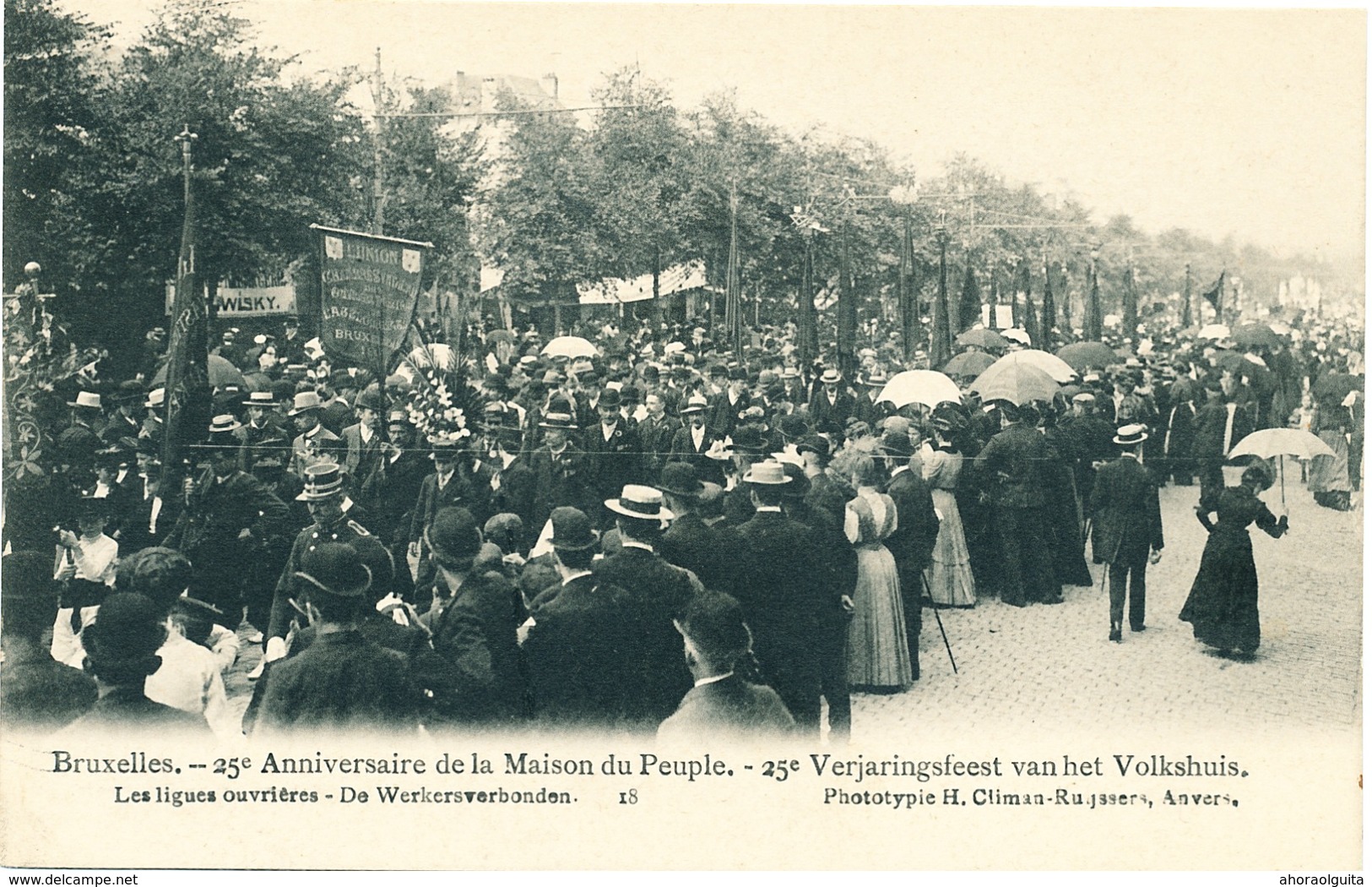 046/30  BRUXELLES  - Carte -  Vue  25è Anniversaire De La Maison Du Peuple - Les Ligues Ouvrières. No 18 - Feste, Eventi