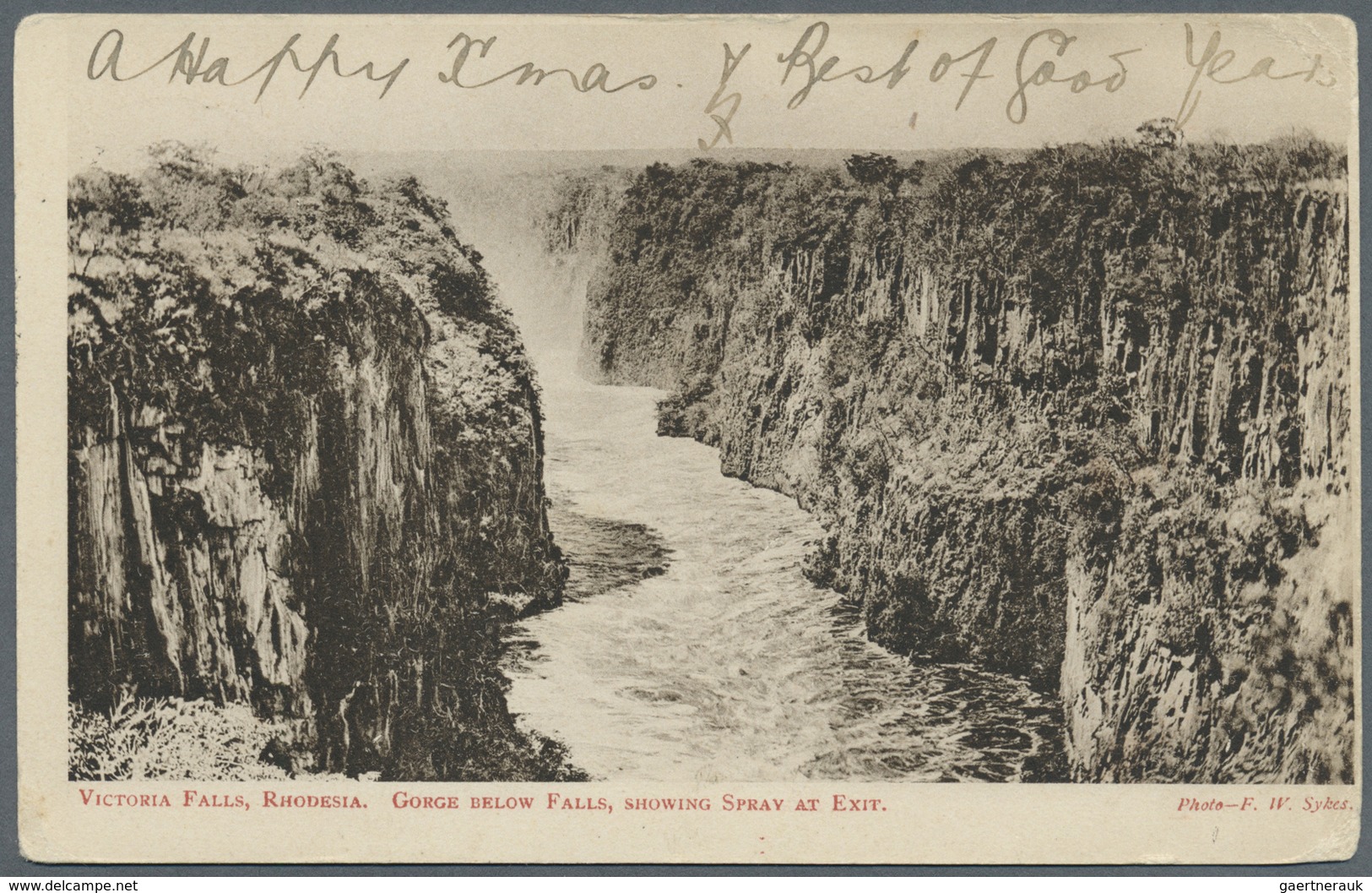 GA Thematik: Wasserfälle / Waterfalls: 1908. Postal Stationery View Card One Penny Carmine 'Gorge Below - Zonder Classificatie