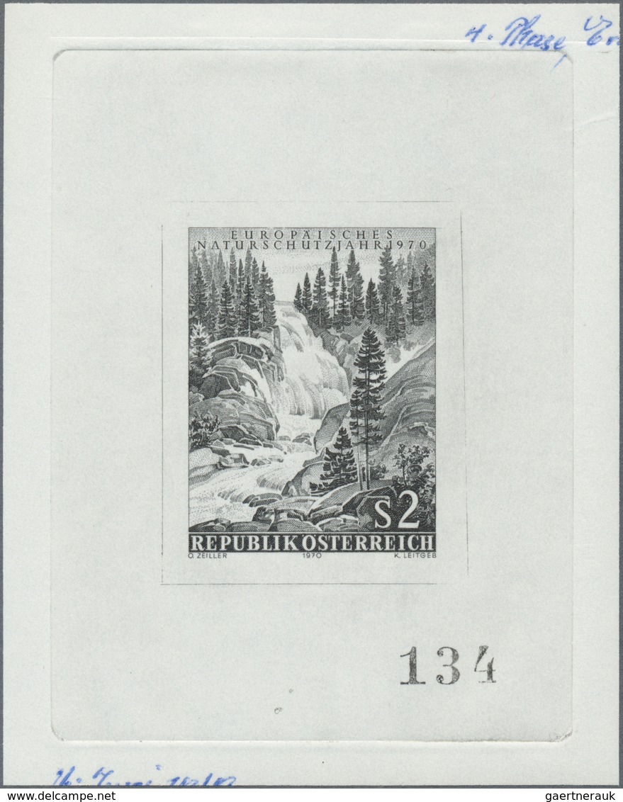 (*) Thematik: Wasserfälle / Waterfalls: 1970, Austria. Proof In Black (marked As 4th Phase) For The Issu - Zonder Classificatie