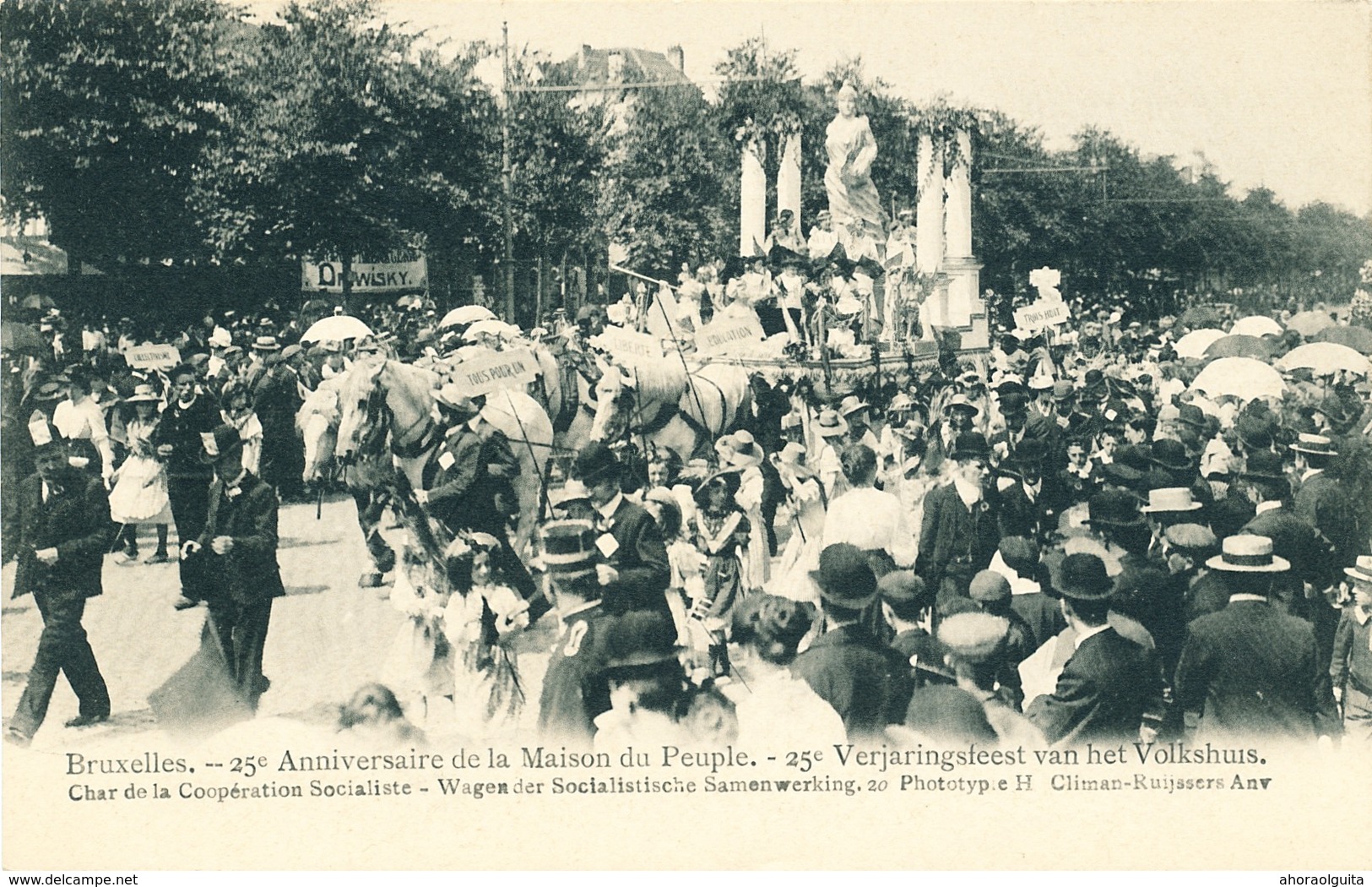 047/30  BRUXELLES  - Carte -  Vue  25è Anniversaire De La Maison Du Peuple - Char De La Coopération Socialiste. No 20 - Fiestas, Celebraciones