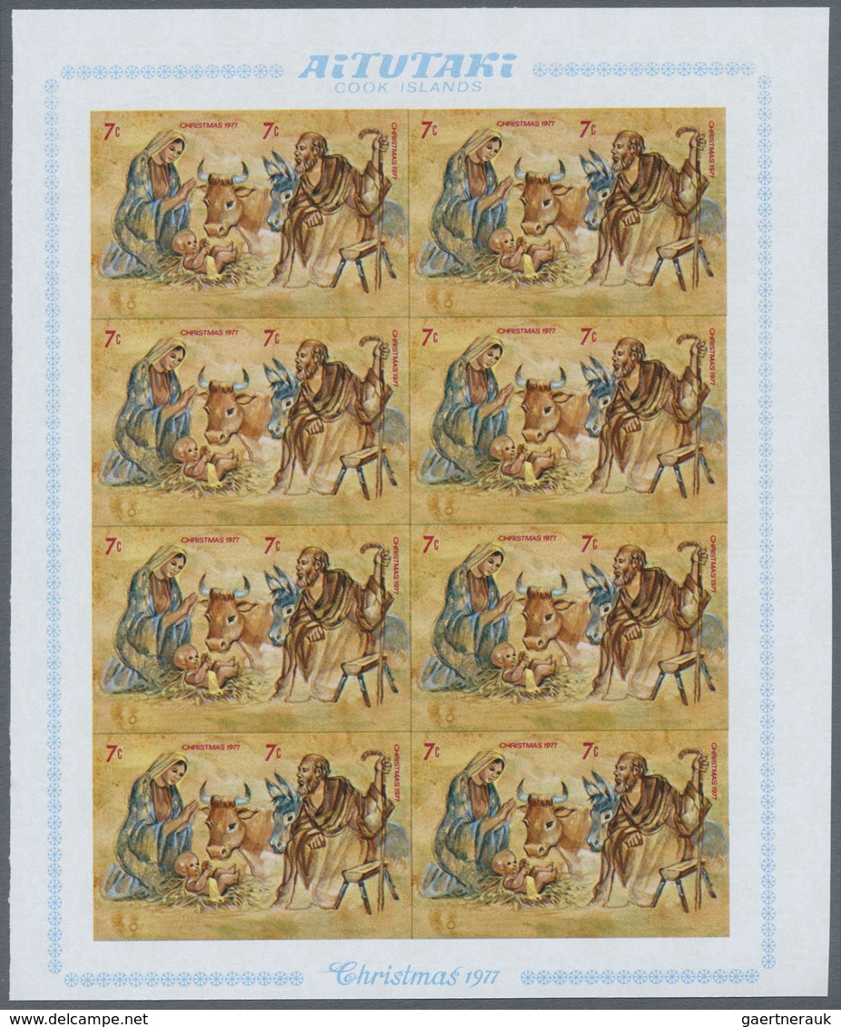 ** Thematik: Weihnachten / Christmas: 1977, AITUTAKI: Christmas Complete Set Of Eight Values In Se-tena - Noël