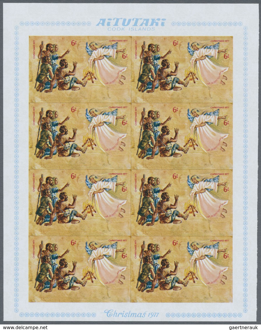 ** Thematik: Weihnachten / Christmas: 1977, AITUTAKI: Christmas Complete Set Of Eight Values In Se-tena - Kerstmis