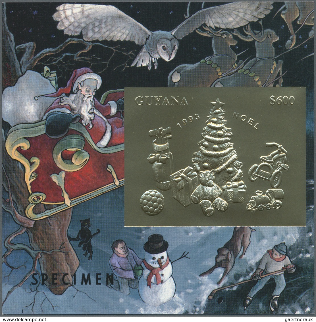 ** Thematik: Weihnachten / christmas: 1993, Christmas GOLD and SILVER miniature sheets set of eight, tw