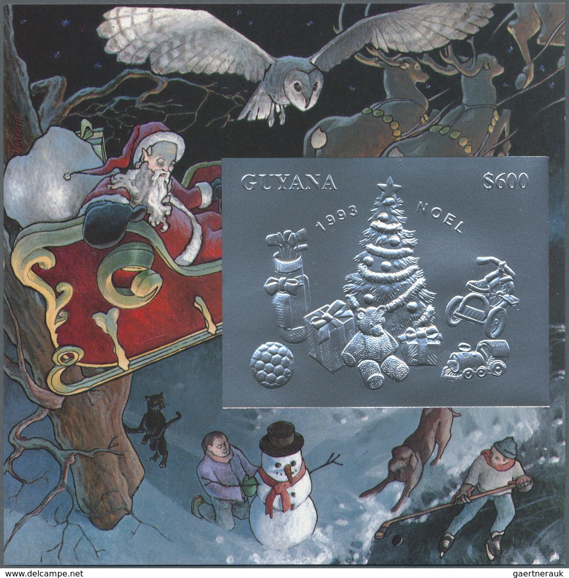 ** Thematik: Weihnachten / christmas: 1993, Christmas GOLD and SILVER miniature sheets set of eight, tw