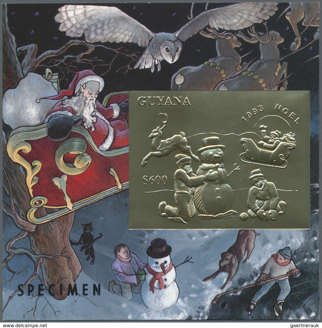 ** Thematik: Weihnachten / christmas: 1993, Christmas GOLD and SILVER miniature sheets set of eight, tw