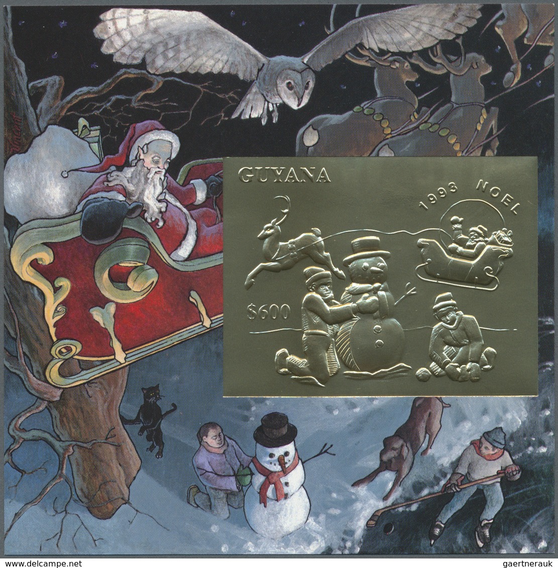 ** Thematik: Weihnachten / christmas: 1993, Christmas GOLD and SILVER miniature sheets set of eight, tw