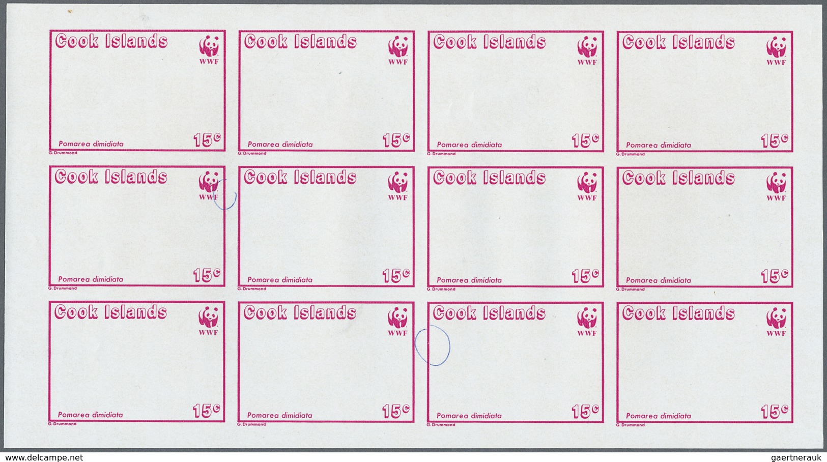 ** Thematik: WWF: 1989, Birds/pomarea Dimidiata - 2 Items; Progressive Plate Proofs In Miniature Sheets - Autres & Non Classés