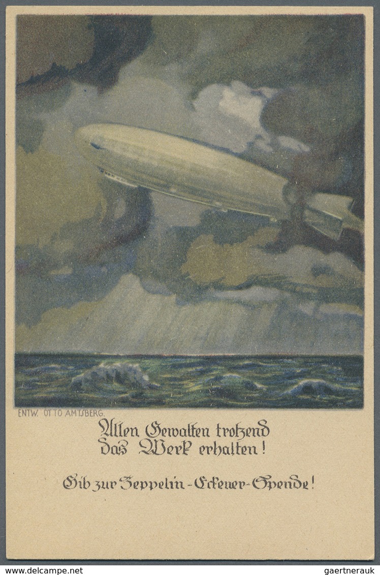 Thematik: Zeppelin / zeppelin: ZEPPELIN, ZEPPELIN-ECKENER-SPENDE 1925, 3 verschiedene Passepartout-U