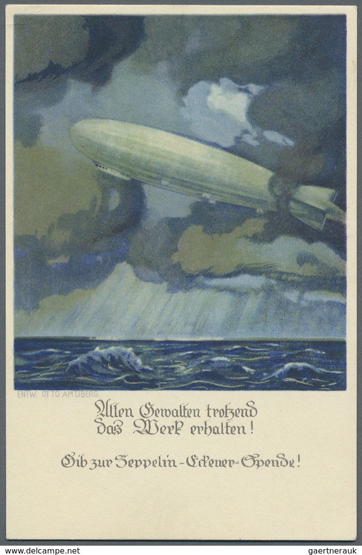 Thematik: Zeppelin / zeppelin: ZEPPELIN, ZEPPELIN-ECKENER-SPENDE 1925, 3 verschiedene Passepartout-U