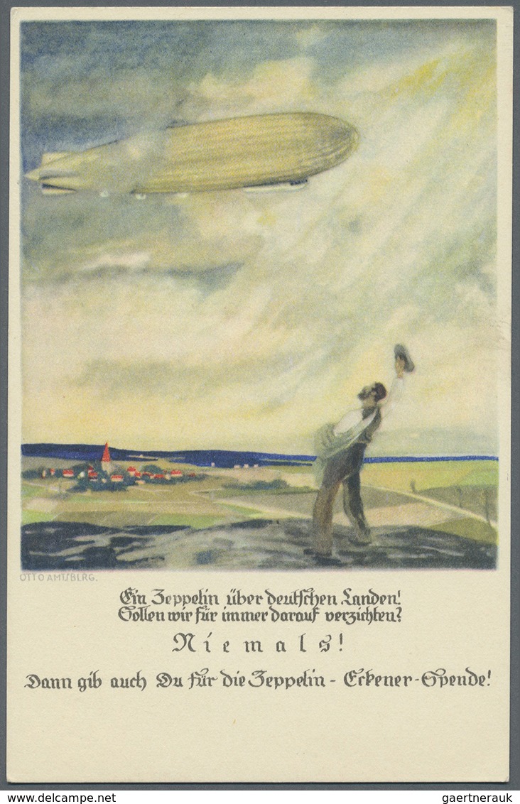 Thematik: Zeppelin / zeppelin: ZEPPELIN, ZEPPELIN-ECKENER-SPENDE 1925, 3 verschiedene Passepartout-U