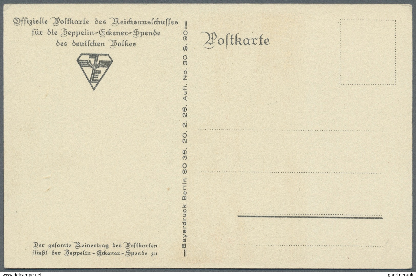 Thematik: Zeppelin / zeppelin: ZEPPELIN, ZEPPELIN-ECKENER-SPENDE 1925, 3 verschiedene Passepartout-U