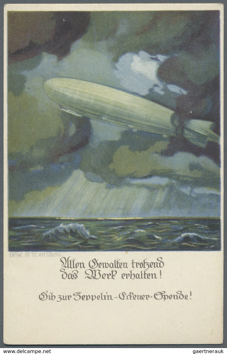 Thematik: Zeppelin / zeppelin: ZEPPELIN, ZEPPELIN-ECKENER-SPENDE 1925, 3 verschiedene Passepartout-U