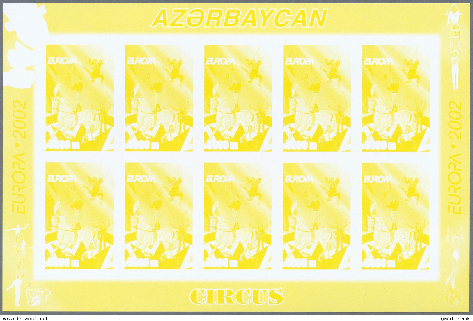 ** Thematik: Zirkus / Circus: 2002, Azerbaijan. Progressive Proofs (6 Phases) In Miniature Sheets Of 10 - Cirque