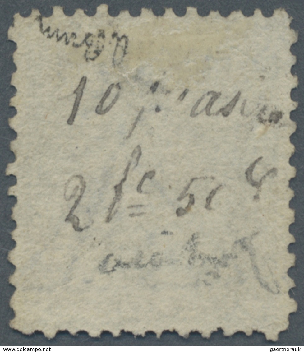 O Ägypten: 1866 10pi. Slate, Perf 12½, Wmk Reversed, Used And Cancelled By 1866 C.d.s., Fine. Signed ' - 1915-1921 Brits Protectoraat