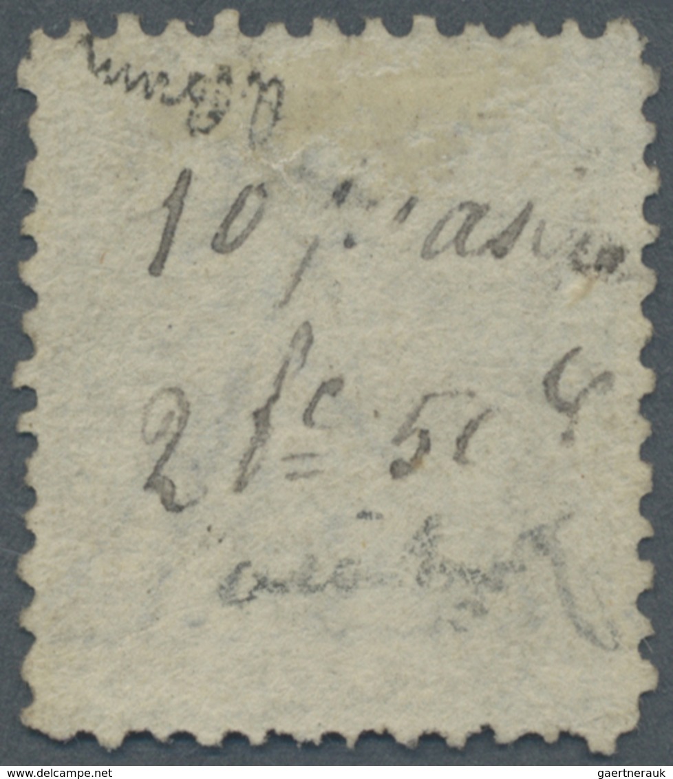 O Ägypten: 1866 10pi. Slate, Perf 12½, Wmk Reversed, Used And Cancelled By 1866 C.d.s., Fine. Signed ' - 1915-1921 Protectorat Britannique